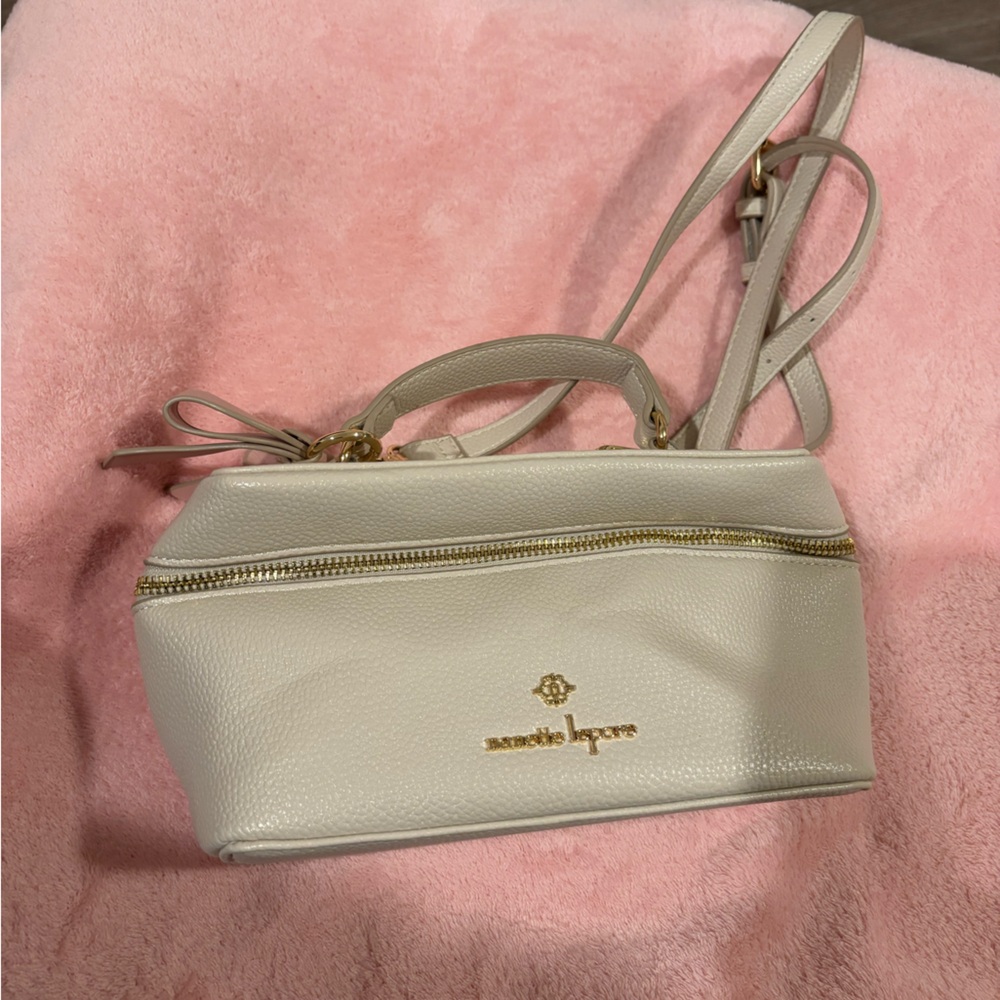 Nanette Lepore Cream Crossbody Bag with Gold Accents